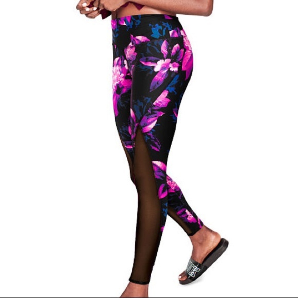 ULIMITED HIGH RISE PINK FLORAL BLACK LEGGINGS